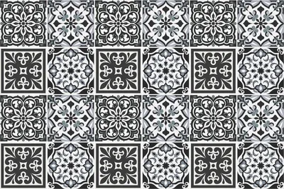 Produktbild von Fliesenaufkleber 10×10 cm – 24 Stück – Selbstklebend – Wasserfest – Pflegeleicht – Hitzebeständig – Für Küche & Bad – Klassische geometrische Ornamente