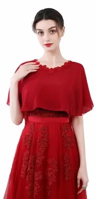 Immagine prodotto di Sciarpa da donna, chiffon, stola, bolerini in pizzo, color vino