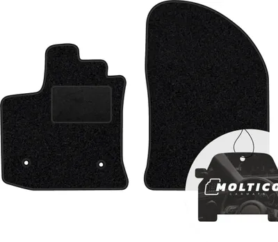 Produktbild von moto-MOLTICO Vorne Fußmatten Auto Velours Autoteppiche Schwarz Automatten Set 2-teilig passend für Dacia Lodgy 2012-2022