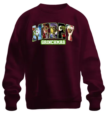 Immagine prodotto di Merry Grinchmas Grinch Natale divertente regalo retrò unisex felpa pullover, Borgogna, M