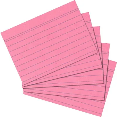 Imagen del producto de 4 tarjetas de apuntes Herlitz, modelo 10835890, tamaño DIN A5, con líneas, color rosa