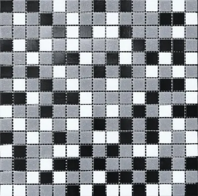 Produktbild von MIRAVA Glasmosaik mix weiß grau schwarz 30,5 x 32,5 cm