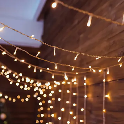 Image de Jopassy Guirlande lumineuse LED Rideau lumineux de décoration avec 100 LED 8 modes d'éclairage Guirlande lumineuse USB pour Noël-IP44 Blanc chaud