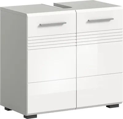 Produktbild von Waschbeckenunterschrank Copa | hellgrau / weiß Hochglanz