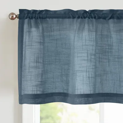 Productafbeelding van Voile Scheibengordijnen voor de Keuken 1 stuk B130xH40cm Donkerblauw