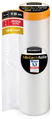 Produktbild von Abdeckfolie Malerfolie Baufolie 300cm x 15m Abdeckband Goldband Masker Tape