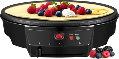 Produktbild von Steinborg Crêpes Maker 1000 Watt Antihaftbeschichtung  Cool-Touch-Griff Automatische Temperaturkontrolle 30 cm im Durchmesser