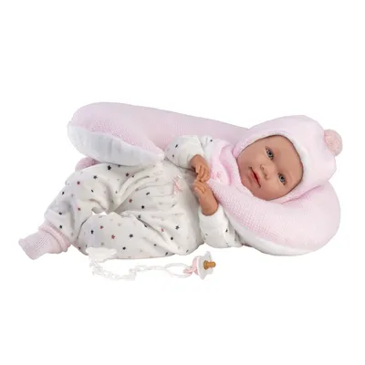 Produktbild von Llorens weinende Babypuppe Mimi Rosa mit Hörnchenkissen und Sound 42 cm