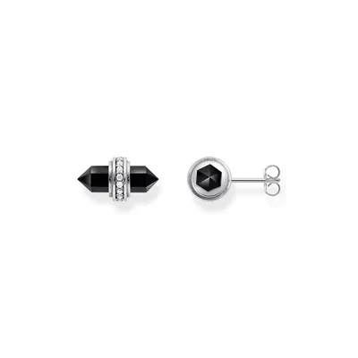 Produktbild von Thomas Sabo Ohrstecker Damen Schwarzer Onyx Kristall Silberfarben Weiß Schwarz H2281-641-11