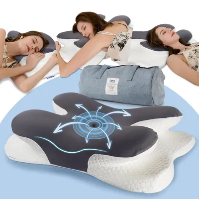 Produktbild von Orthopädisches Nackenkissen – Memory-Schaum – Ergonomisch – Hypoallergen – 60 x 40 x 9/11 cm