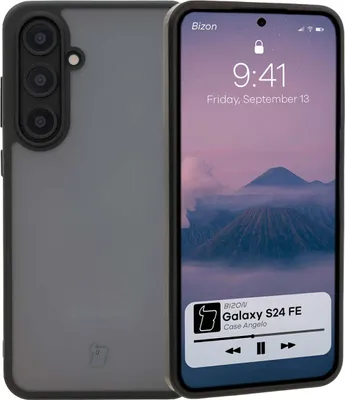 Produktbild von Bizon Case Angelo für Galaxy S24 FE, geräuchert mit schwarzem Rahmen