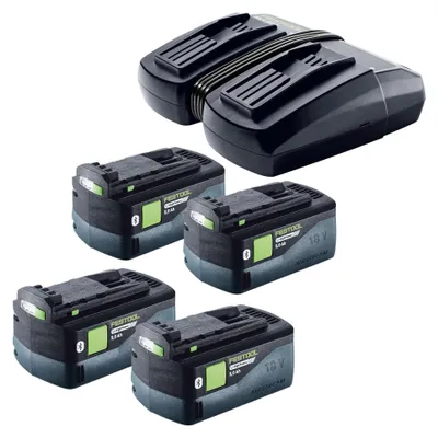 Obrázek produktu pro Sada Festool Energie 4x BP 18 Li 5,0 HP-ASI HighPower akumulátor 18 V 5,0 Ah (4x 578519) + TCL 6 DUO dvojitá nabíječka (577017)
