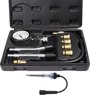 Produktbild von Kompressionstester Benzinmotoren Druck-Prüfgerät mit Zündkerzenprüfer, Motor Öldruck Tester Kompressionsprüfer (Schwarz)