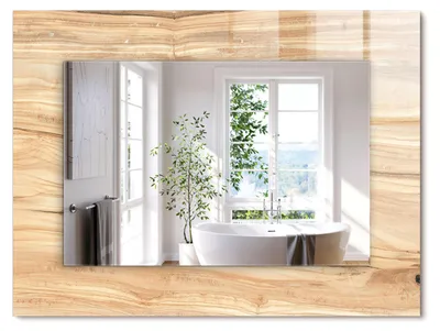 Produktbild von Holzmaserung Textur – Rechteckiger Spiegel mit Druck 80x60 cm – Modern - Dekorativ für die Wand