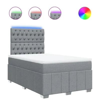 Immagine prodotto di vidaXL Letto a molle con materasso grigio chiaro 120x190 cm in tessuto