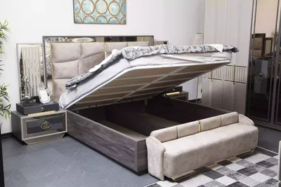 Produktbild von Schlafzimmer Doppelbett Garnitur Luxus Garnitur Modern Set 3tlg Neu
