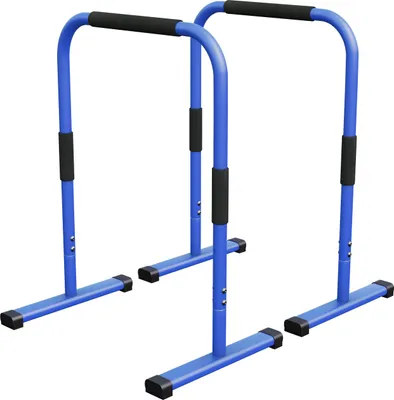 Produktbild von GORILLA SPORTS® Dip Barren - 2er Set, 68 x 45 x 94 cm, bis 200 kg, rutschfest, Stahl, Blau- Parallettes, Dip Station, Push Up Bars, Dip Stand, Calisthenics, Fitness