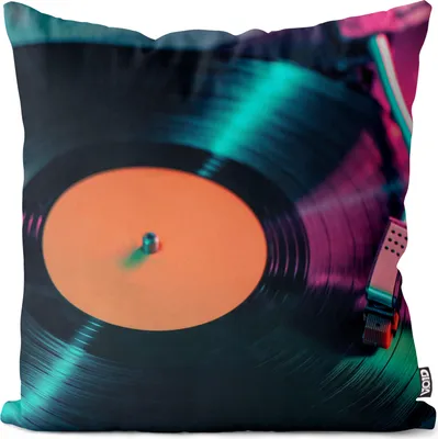 Produktbild von VOID DJ Schallplatte Vintage Kissenbezug Kissenhülle sofa couch wohnzimmer dekoration wasserfest Outdoor Garten Kissen bezug deko