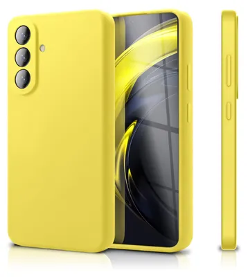 Immagine prodotto di Custodia in silicone NALIA per Samsung Galaxy A57 – Protezione della fotocamera e fodera interna – Custodia effetto soft-touch – Marca di Berlino – Giallo neon