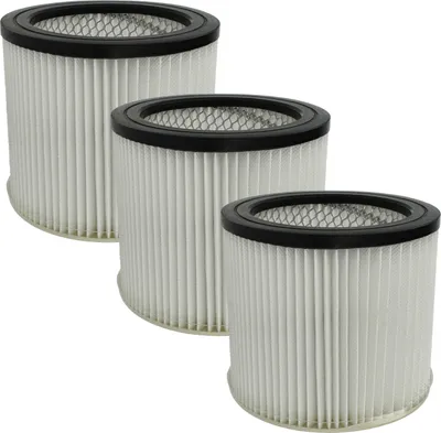 Produktbild von vhbw 3x Faltenfilter Ersatz für Scheppach 7907709719 für Nass- & Trockensauger - Patronenfilter Schwarz Weiß