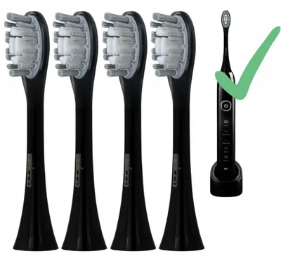 Produktbild von Welcco Ersatzköpfe für Smilesonic PerfectClean Schwarz 4 Stk.