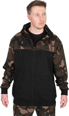 Produktbild von Fox LW BLack / Camo Split Zip Hoody - Angelpullover, Größe:L