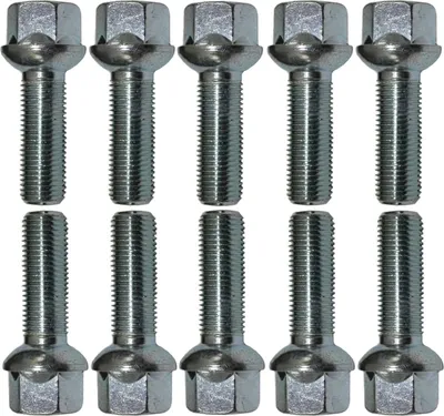 Zdjęcie produktu dla 10x śruba koła M12x1.5 z kołnierzem kulistym R13 srebrna 40 mm | rozmiar klucza 17 mm kompatybilna z Audi 80 81 90 81 A2 8Z Coupé 85