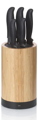 Messerblock Acida Ø 13 cm Bambus schwarz 5 Messer