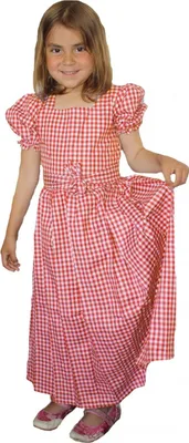 Produktbild von Mädchen Kinder Dirndl Mädchendirndl Kleid Rot/weiß kariert, Größe:122