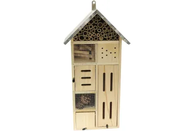 Immagine prodotto di Hotel per insetti Cassetta di nidificazione Casetta di legno 48,5 x 24 x 14 cm con tetto