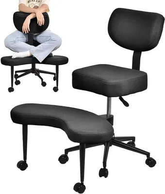Zdjęcie produktu dla Oddychający, siatkowy fotel biurowy, regulacja wysokości 47-59 cm, oparcie z możliwością regulacji kąta nachylenia, udźwig 136 kg, idealny do biura i medytacji, kolor: czarny