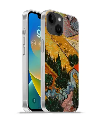 Produktbild von MuchoWow® Handyhülle Schutzhülle Hülle für Apple iPhone 14 - Softcase Landschaft mit einem Haus und einem Ackerbauern - Vincent van Gogh Silikon Softcase Handy Hülle - Mobiltelefonhülle