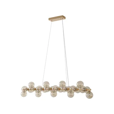 Produktbild von Lucande Hängeleuchte Naelen, gold/amber, 125 cm, Glas, G9