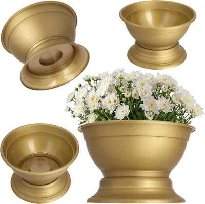 Obrázok produktu pre Kvetináč - Kvetinová misa - Na kvety - Priemer 18 cm - Veľkosť M - Zlatá