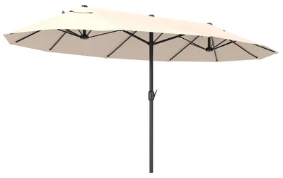 Produktbild von XXL Sonnenschirm mit Handkurbel wetterbeständig 455 cm x 270 cm x 240 cm Stahl Polyester Beige