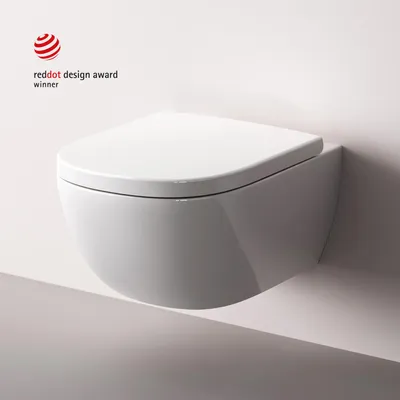 Produktbild von AM.PM Hänge-WC Wand Toilette Spülrandlose Toilette Wand-WC inkl.abnehmbaren WC-Sitz mit Softclose-Absenkautomatik Wand WC Spülrandlos, Weiss