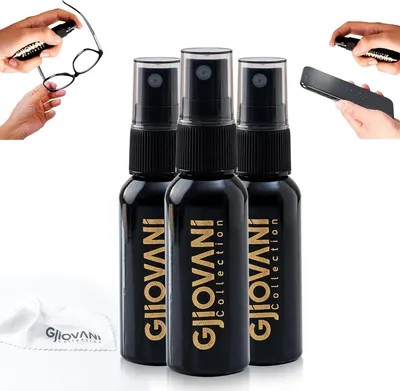 Produktbild von Brillenreiniger 3er Set – Brillenputzspray & Brillenreinigungsspray mit Mikrofasertuch – Brillen Reinigungsspray für Brille & Bildschirm je 30ml