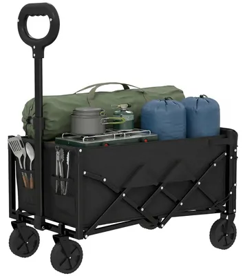 Produktbild von Outsunny Bollerwagen 60L Faltbar Handwagen Gartenwagen mit Teleskop Griff