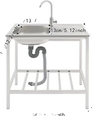 Zdjęcie produktu dla Zlewozmywak ze stali nierdzewnej, jednokomorowy, bateria obrotowa o 360°, srebrny