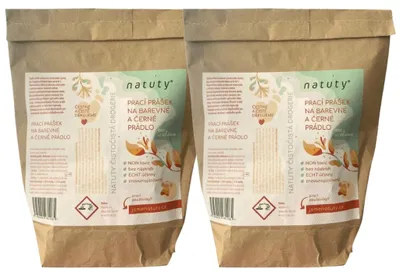 Imagen del producto de Natuty, detergente para ropa de color y ropa oscura, 1 kg. Paquete económico de 2 unidades