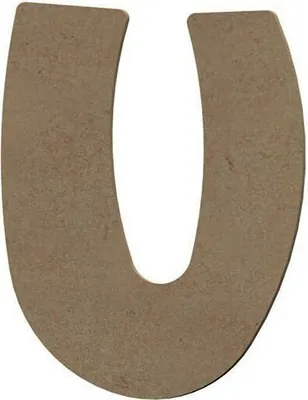 Image de Lettre majuscule U en bois MDF pour décoration - 15 cm