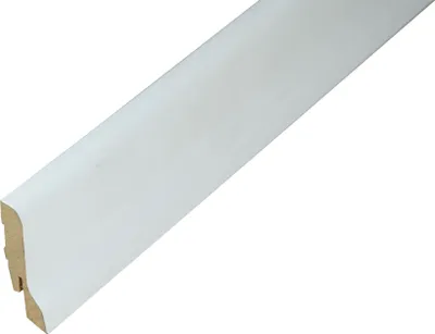 Produktbild von PROVISTON | Sockelleiste | MDF Foliert | Geschwungenes Profil | 20 x 60 x 2500 mm | Weiß | Fußleiste | Hochwertig
