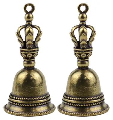 2 Mini-Handglocken, Vintage Messing, Weihnachtsbaumschmuck, DIY