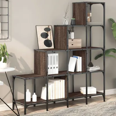 Produktbild von vidaXL Bücherregal Braun Eiche-Optik 122x30x132cm Holzwerkstoff Metall