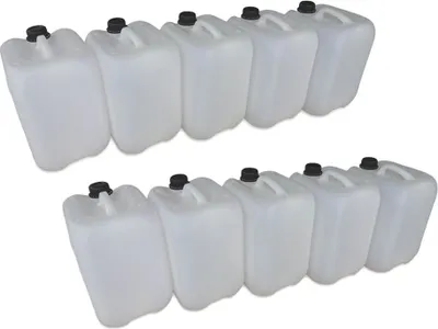 Produktbild von 10 x 10 Liter 10 L Trinkwasserkanister Kunststoffkanister Kanister dicht natur DIN45 (10x10 knn45)