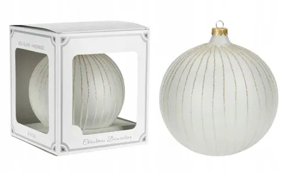 Produktbild von Christbaumschmuck aus Glas handbemalt, weiß, 15 cm