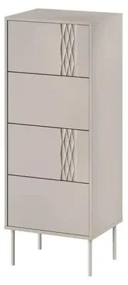 Zdjęcie produktu dla Cama Komoda 4S TRESSE 50x40x125 kaszmir mat, Kolor kaszmirowy, 4 szuf., Płyta wiórowa, Monochromatyczny, Nowoczesny, Prostokątny