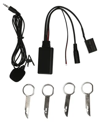 Image de Adaptateur audio Bluetooth 5.0, compatible avec les autoradios Ford 6000CD, avec microphone, kit mains libres, entrée auxiliaire et alimentation 5V. Remplacement pour autoradio Ford 6000CD