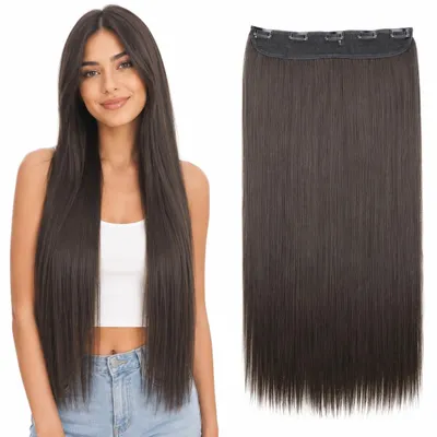 Imagen del producto de Extensiones de cabello con clip - 70 cm - Castaña oscura