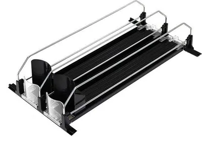 Immagine prodotto di Portabottiglie per bevande fresche - Organizer per bottiglie - Distributore di bevande - Portabottiglie - Nero - Doppia fila - 38*18*8 cm